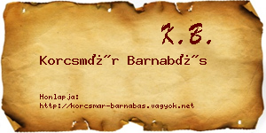 Korcsmár Barnabás névjegykártya